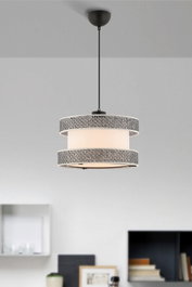 Opviq Lámpara de araña Halo Gris y Blanco